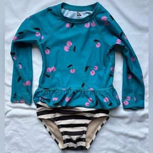 Tea Collection Blue and Pink Rashguard Swim Set